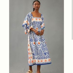 NWOT Farm Rio Afternoon Breeze Midi Dress Small Anthropologie